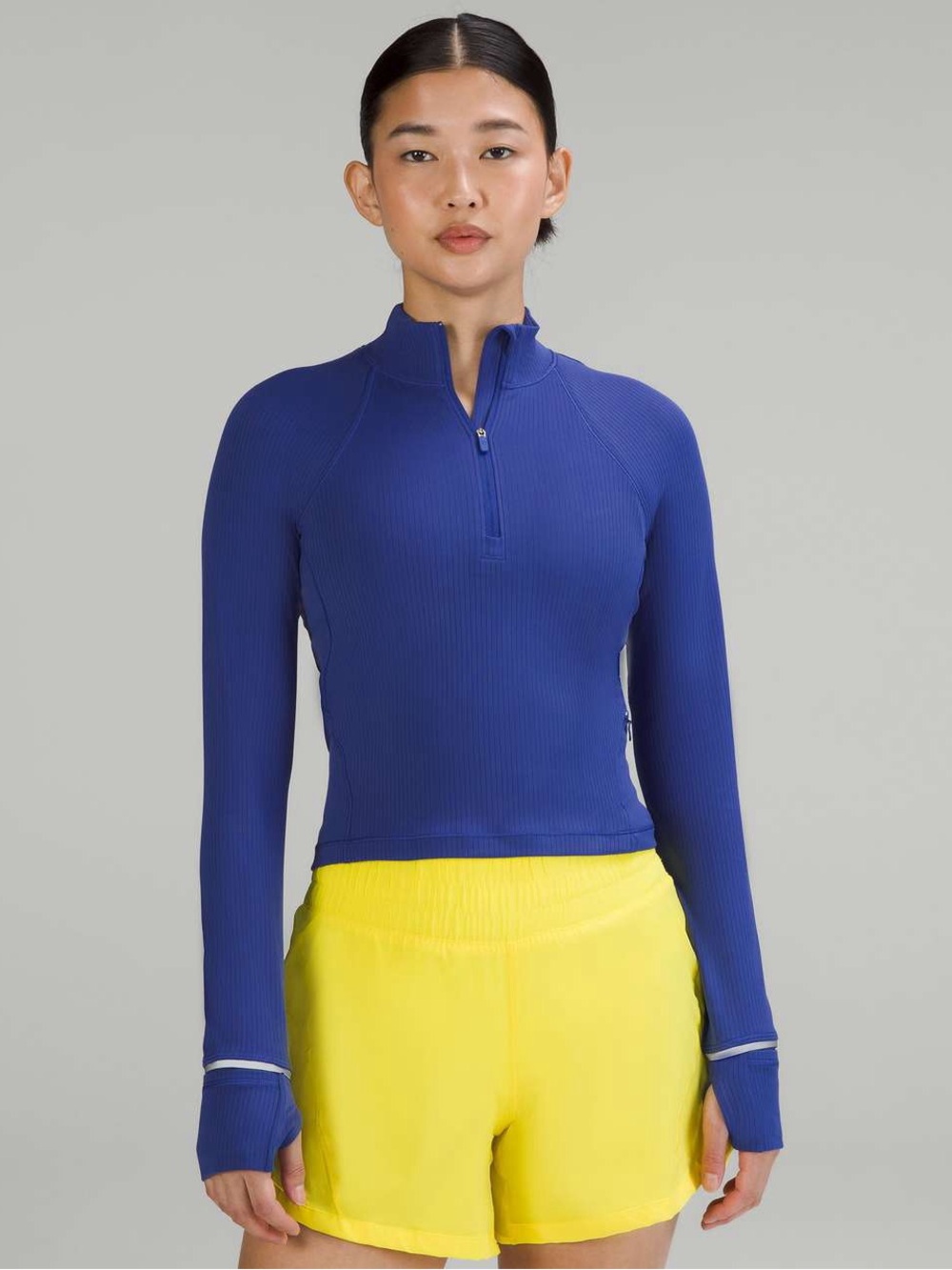 Lululemon Its Rulu Run Cropped Half Zip *Ribbed
Psychic blue size 6